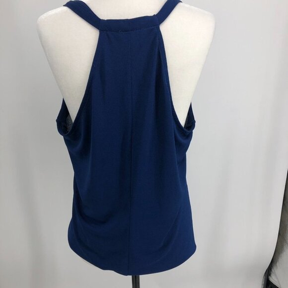 Dynamite Navy blue dressy flowy V-neck tank top  size M - Picture 4 of 11
